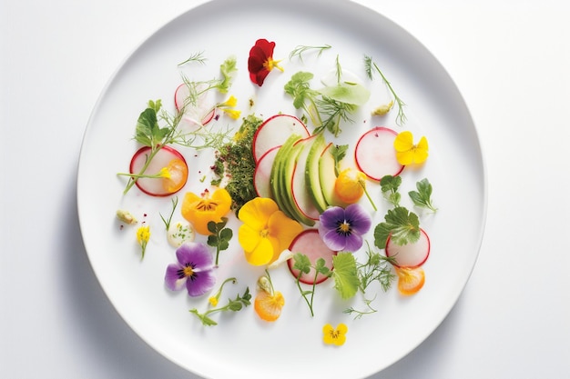 farfurie cu mâncare colorată